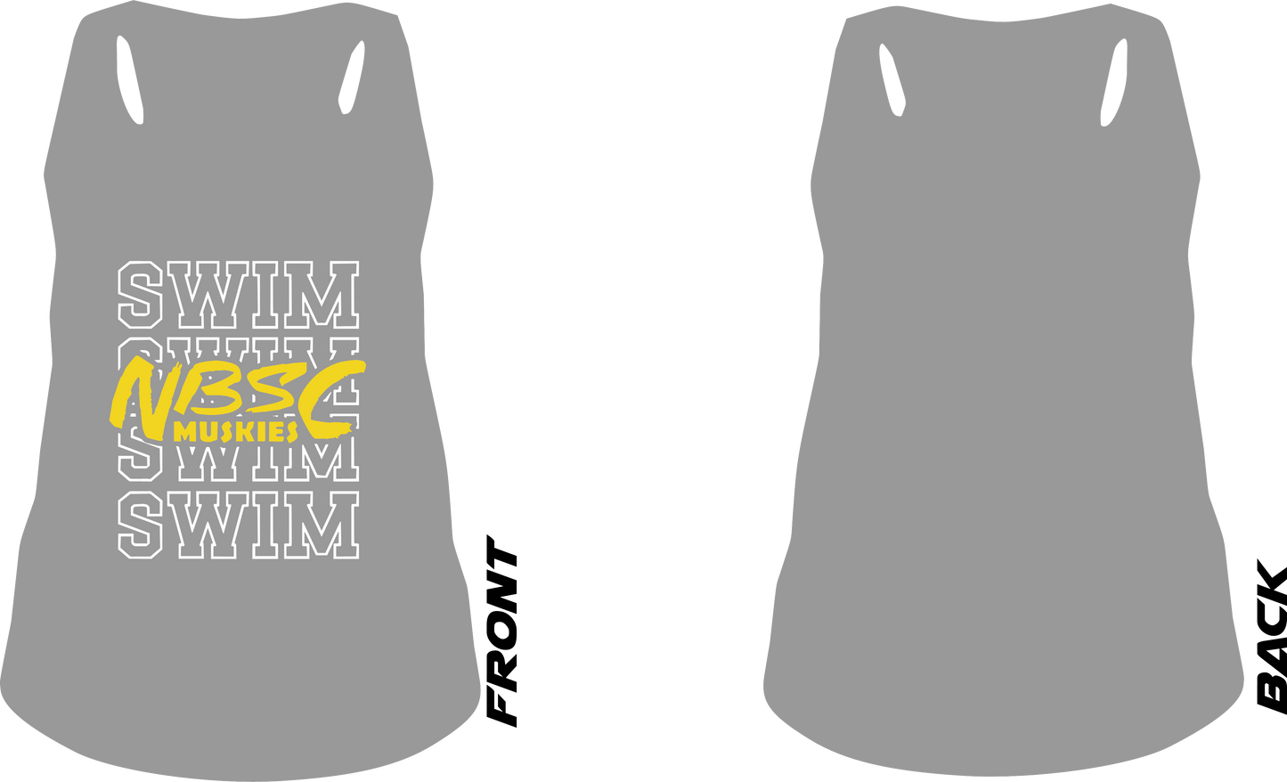 NBSC- Swim Text Ladies Racer Back Tank