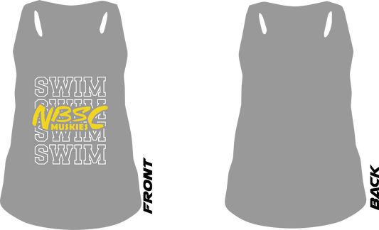 NBSC- Swim Text Ladies Racer Back Tank