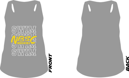 NBSC- Swim Text Ladies Racer Back Tank